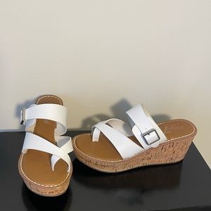 White and Cork-colored Wedges